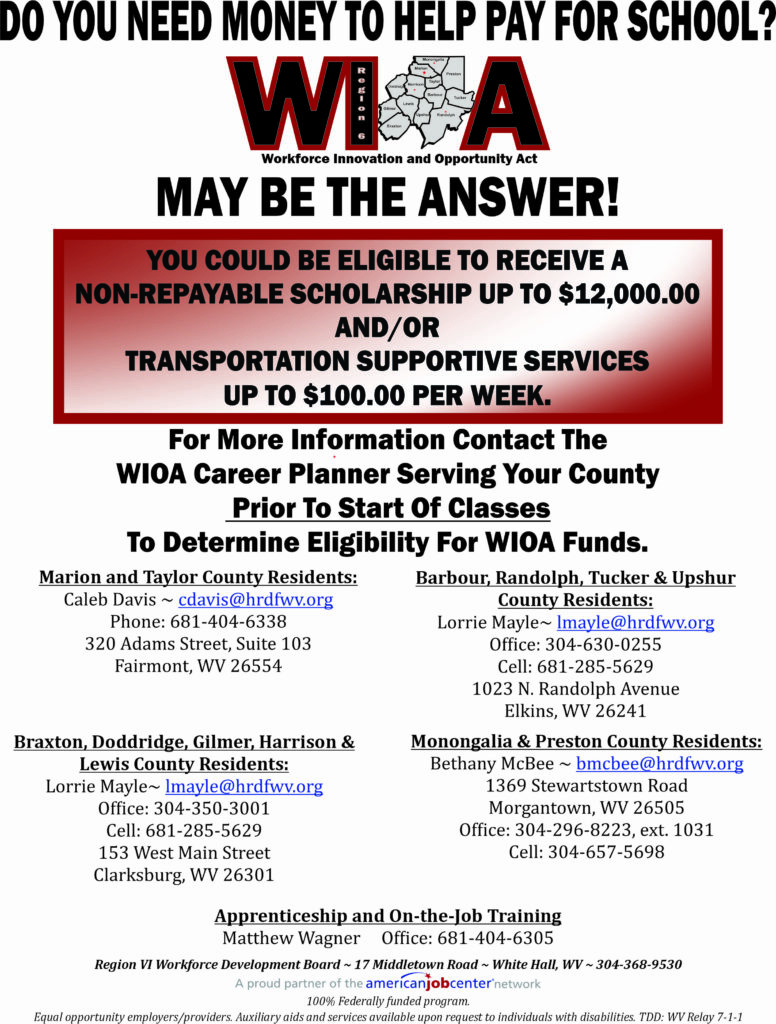 WIOA Training Scholarships - Region VI Workforce Development Board