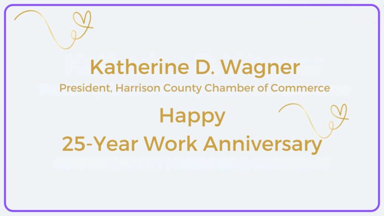 Congratulations Kathy Wagner! 25 Years of Service with the Harrison County Chamber of Commerce