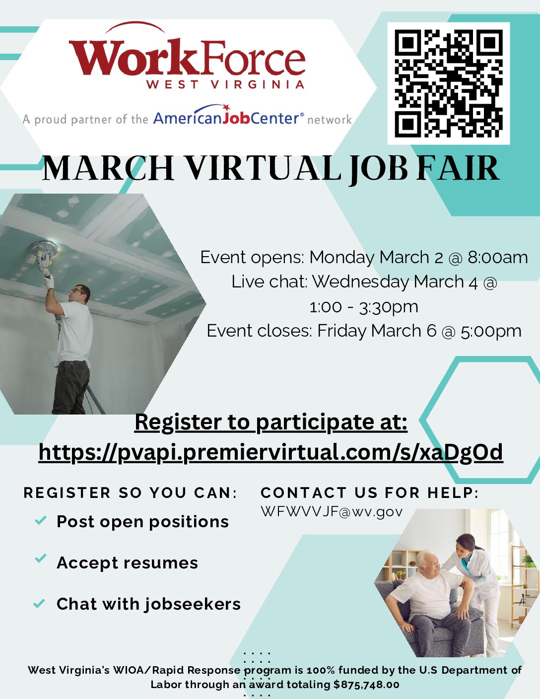 WorkForce West Virginia March 2026 Virtual Job Fair-Employers